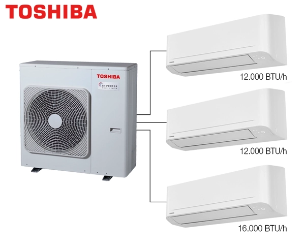 Toshiba - Toshiba 3M Multi Split Klima 12.000+12.000+16.000 BTU/h  Toshiba - Toshiba 3M Multi Split Klima 12.000+12.000+16.000 BTU/h