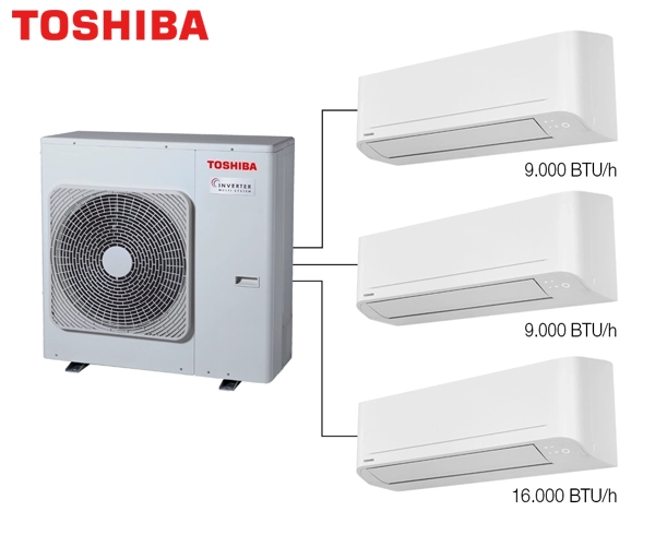 Toshiba 3M Multi Split Klima 9.000+9.000+16.000 BTU/h - 1